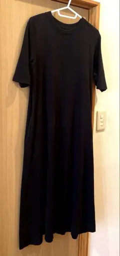 無印良品　フレアワンピース　ブラック　S