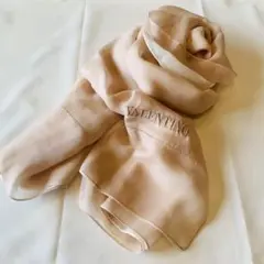 【美品】ヴァレンティノ スカーフ ピンクベージュ シルク