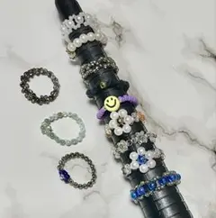 ハンドメイドビーズリング多様なデザイン12点セット