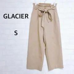 グラシア　ワイドパンツ　ウエストゴム　ゆったり　体型カバー　ベージュ　ベルト付