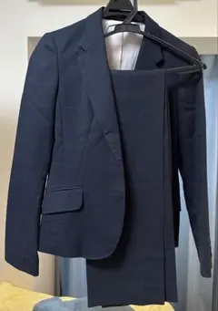 【美品】レミュー パンツスーツ ストレッチ アオキ ネイビー
