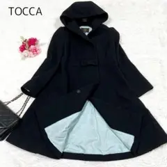 TOCCA ABEEY ロングコート リボン フード Aライン ブラック 総裏地