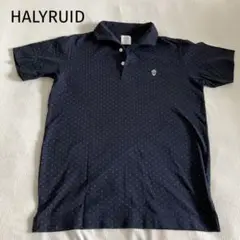 HALYRUID ドット柄 ネイビー ポロシャツ M