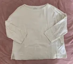 無印良品 太番手天竺編みボートネック七分袖Tシャツ M~L