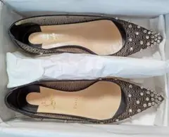 Christian Louboutin レース・スタッズ フラットシューズ
