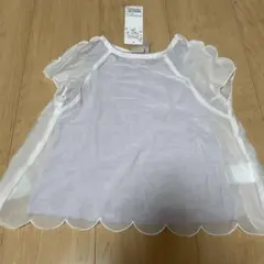 新品　プティマイン スカラップトップス&インナーセット90