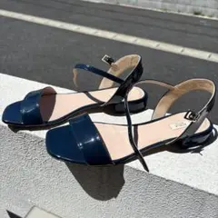 FURLA ネイビー ストラップサンダル 37