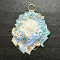 【SALE】痛ロゼット　白×水色