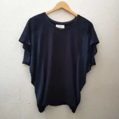 【Tous les jours】ネイビー ドルマンスリーブカットソー　サイズМ