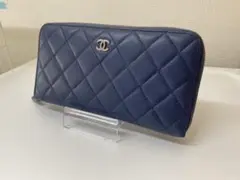 CHANEL シャネル ラムスキン ラウンドファスナー 長財布 送料無料