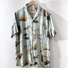 PAPAS アロハシャツ　開襟　半袖　総柄　メンズ　M 古着