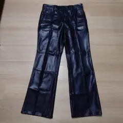 JUNRED レザーパンツ ワイドパンツ