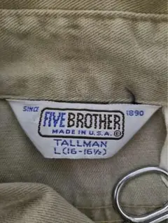 【L】USA製 FIVE BROTHER コットンツイル_綿100%