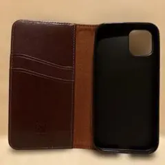 ブラウンレザー手帳型iPhone 12miniケース
