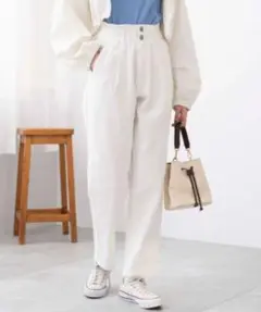新品タグ付きwegoウエストフリルマムデニムパンツL