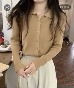 【新品未使用】Doula Doulaリブ編み ニット 長袖 シャツ