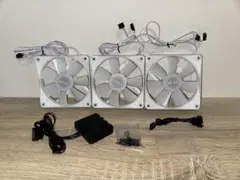 NZXT 120mmRGBファン3個+ファンコントローラーセット 白