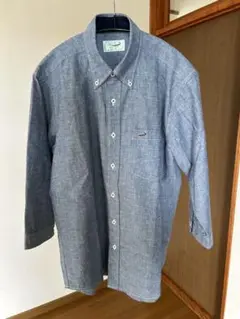 クロコダイル　コットンリネン七部袖シャツ　M