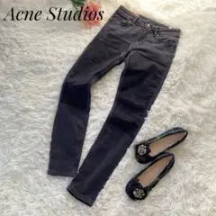 【美品】Acne Studios パッチワーク ブラックデニム スキニー