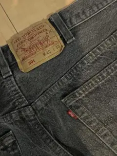 【貴重】levi's 先染め ブラック デニム 501 USA製 W40 L30