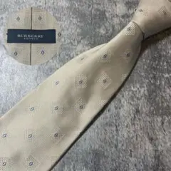 AN132 BURBERRY ベージュ シルク ネクタイ