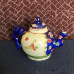 乾隆年製 粉彩唐美人文茶心壷 後手急須