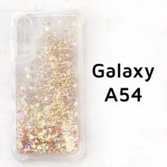 Galaxy A54 5G 動く ゴールド グリッター キラキラ カバー