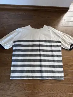 MAGARI コットンリネンボーダープルオーバー