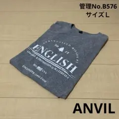 メンズ　USA古着　片面プリント　グレー プリント Tシャツ　ANVIL