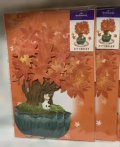 立体　Hallmark 紅葉のミニカード 3枚セット