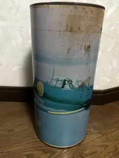 昭和レトロ　ブリキ缶ゴミ箱