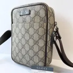 GUCCI グッチ GG スプリーム ショルダーバッグ PVC ブラウン