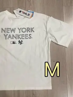 MLB ニューヨーク・ヤンキース Tシャツ 半袖 ロゴ 刺繍 ホワイト M