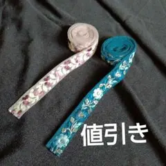 ＊値引き＊インド刺繍リボン＊花柄刺繍入りレースリボン2色* 薄紫と青