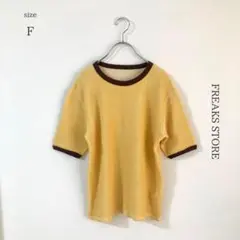 【フリークスストア】リブワッフルTシャツ　イエロー