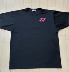 YONEX ブラックシャツ Lサイズ ピンクロゴ