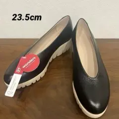 Wonders ワンダーズ　ブラック レザー　スリッポン 厚底　23.5cm