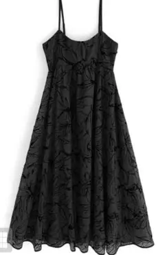【美品】GRL グレイル　花柄シアーフレアキャミワンピース ブラック F