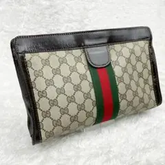 GUCCI シェリーライン GGキャンバス オールドグッチ クラッチバッグ 革