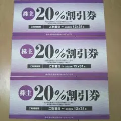焼肉坂井ホールディングス 株主優待20%割引券 3枚セット