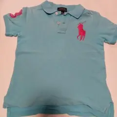 Polo Ralph Lauren 水色ポロシャツ 4/AT 110サイズ