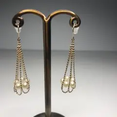 k18あこや真珠ベビーパールロングピアス