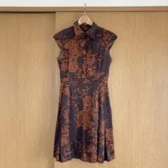 TOCCA ♡ ワンピース シルク ブラウン 薔薇