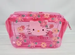 未使用　1999年　ハローキティ　ビニールポーチ　平成レトロ　カオハナ　ピンク