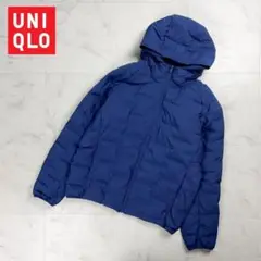 美品 UNIQLO パフテックパーカ フーデットジャケット ブルー L*FD48