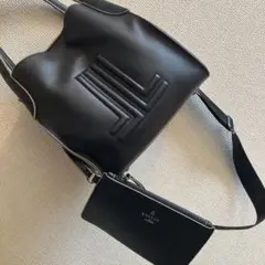 LANVIN ネイビー2wayショルダーバッグ