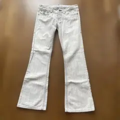 ホワイト フレアデニム