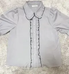 量産型くすみブルー ブラウス