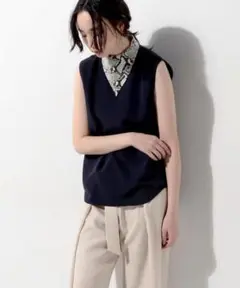 HYKE スネーク スカーフ ノースリーブブラウス 2017SS パイソン