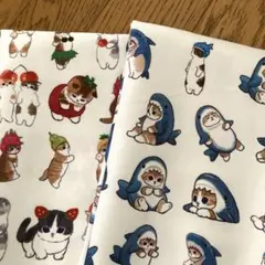 生地　輸入生地　ネコ　２枚